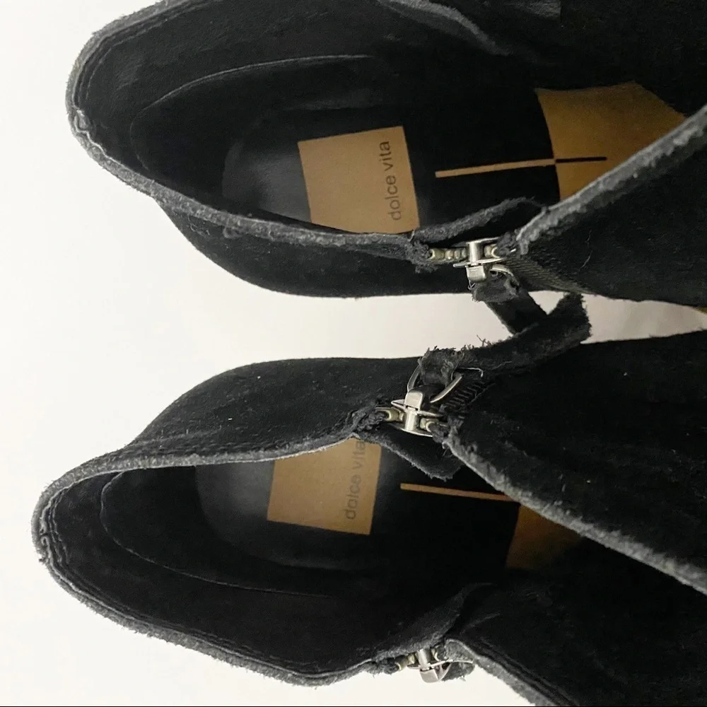 Dolce Vita Double Zipper Black Jaida Suede Booties